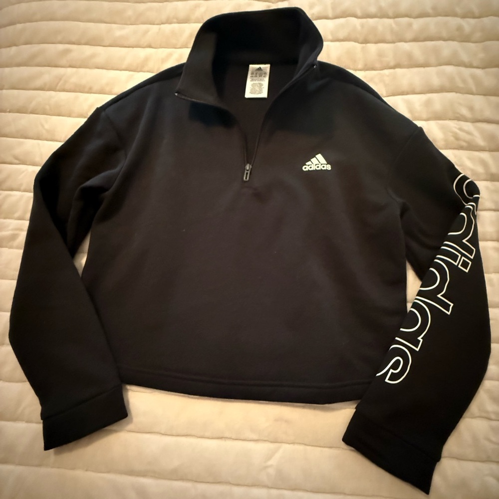 Adidas ladies Black half zip sweatshirt